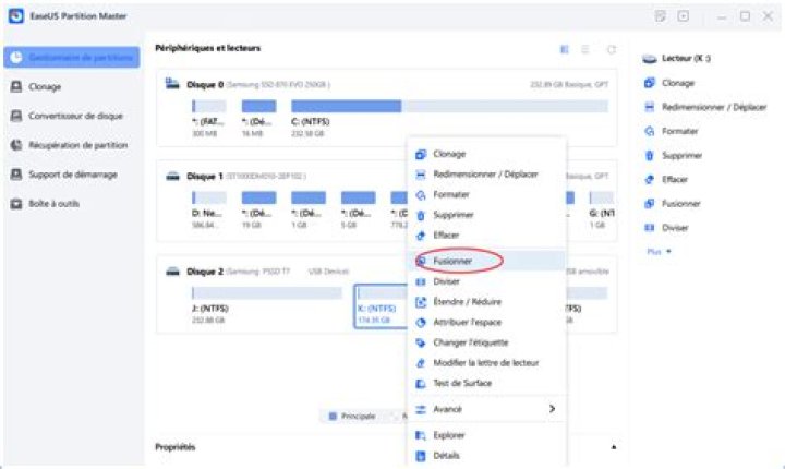 Comment fusionner deux partitions de disque dur ?